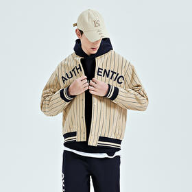 Kappa卡帕棒球服2022新款男运动卫衣经典条纹印花外套休闲开衫K0D12WK06