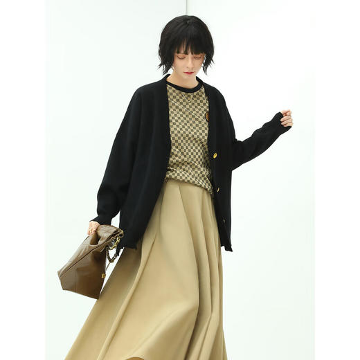 COCOBELLA金属扣针织棒球服女千金风宽松休闲开衫外套SC77 商品图3