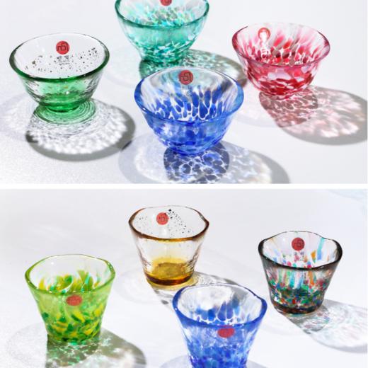 日本津轻纯手工日式清酒杯家用茶杯彩色玻璃杯 商品图2