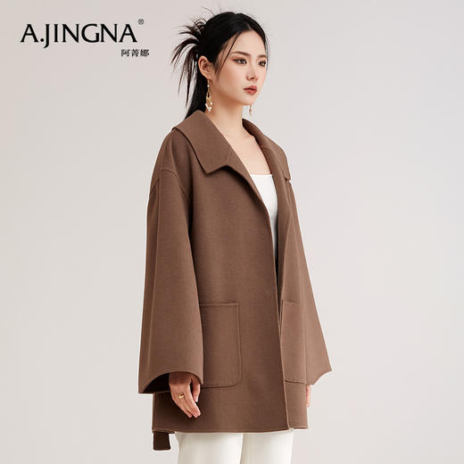 【限时折扣】阿菁娜高端时尚高阶艺术品气质款大衣A27D111059 商品图4