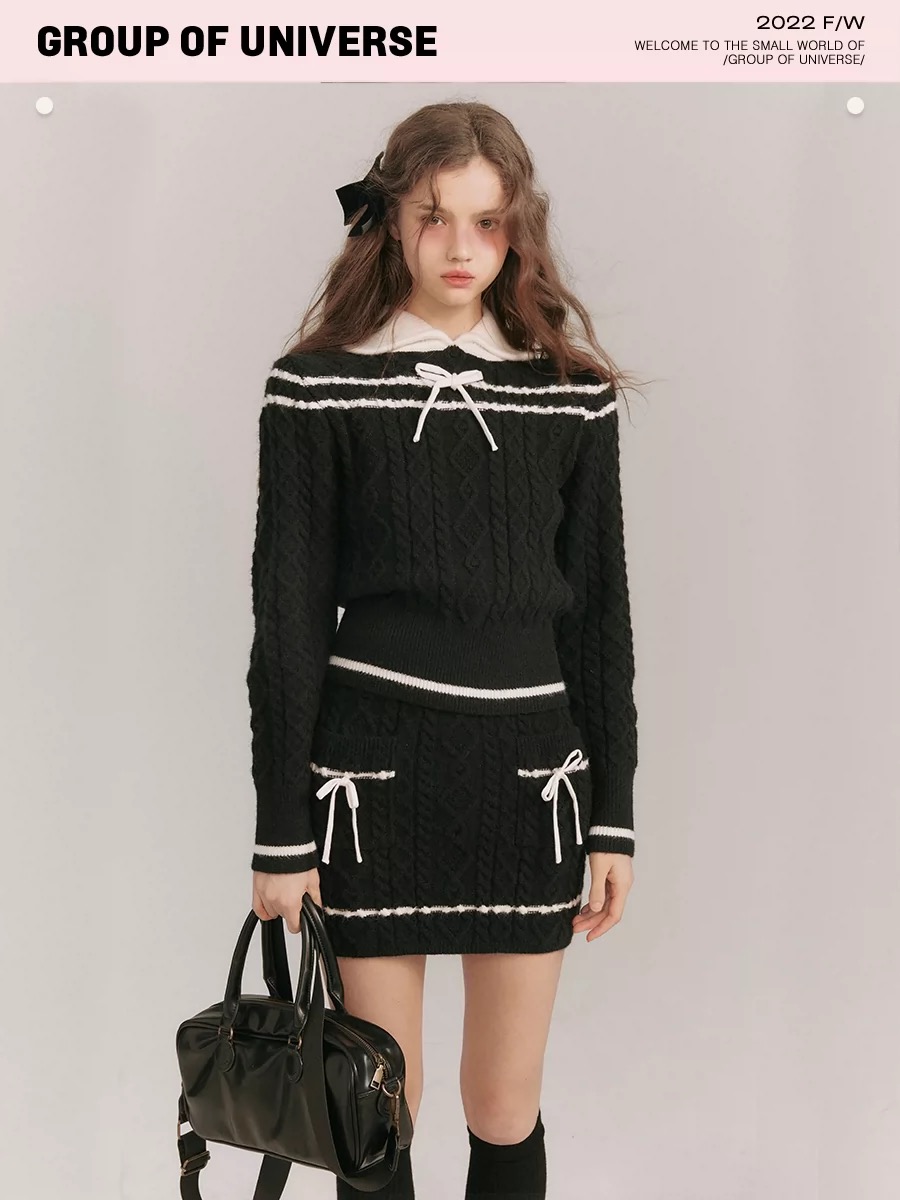 MATE-银河万岁海军小千金针织绞花套装