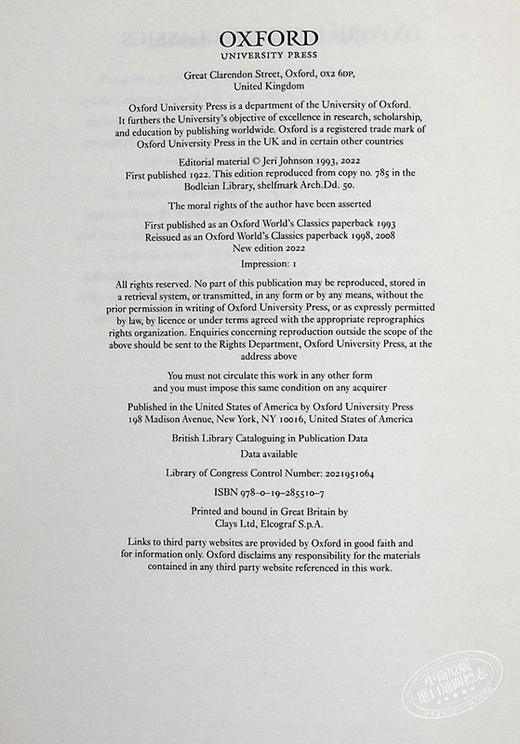 【中商原版】尤利西斯 第2版 牛津世界经典系列 Ulysses Second Edition英文原版 James Joyce 经典文学 商品图4