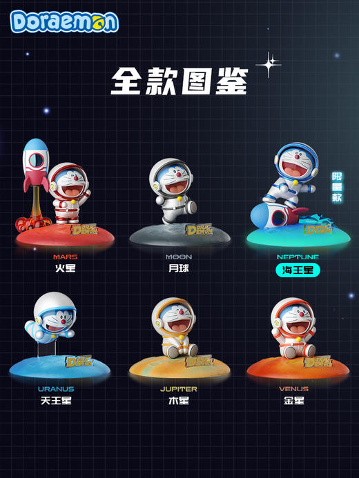 哆啦A梦 快乐星球支架 6只/盒 盲盒 商品图1
