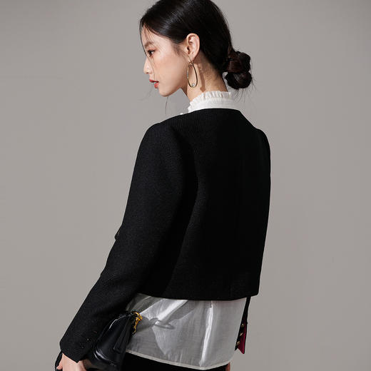 剩XL 芳外【名媛风法式小个子外套】2026春季新款小香风撞色女式外套 商品图6