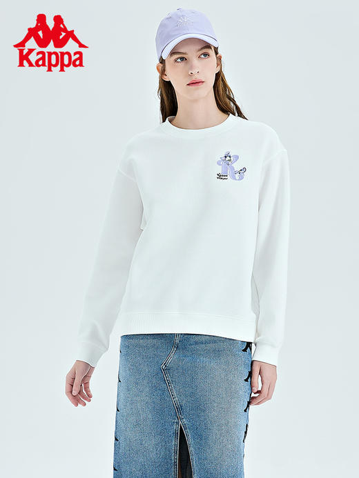 Kappa卡帕套头衫2023新款女春运动卫衣休闲圆领长袖上衣针织外套K0D22WT70 商品图2