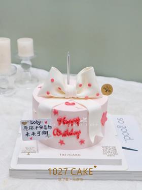 1027CAKE | 少女心 翻糖蝴蝶结 手工蝴蝶结 生日蛋糕