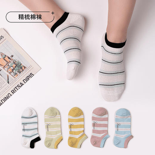 都市丽人休闲系列精梳棉袜子中厚船袜LC3DC8 商品图0