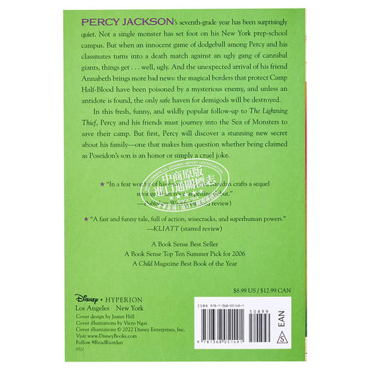 【中商原版】波西杰克逊与奥林匹克 第2部 英文原版 倪传婧 Percy Jackson and the Olympians Book2 The Sea of Monsters Rick Riordan 商品图1