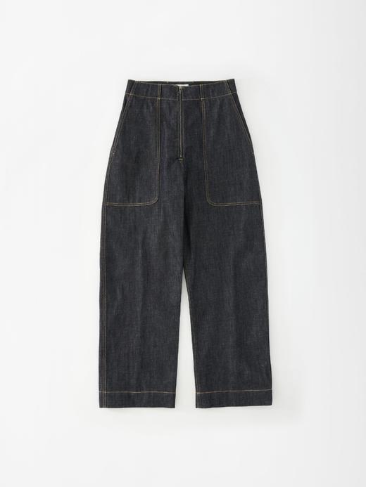 Studio Nicholson  深蓝色MEYER高腰阔腿工装裤 商品图5