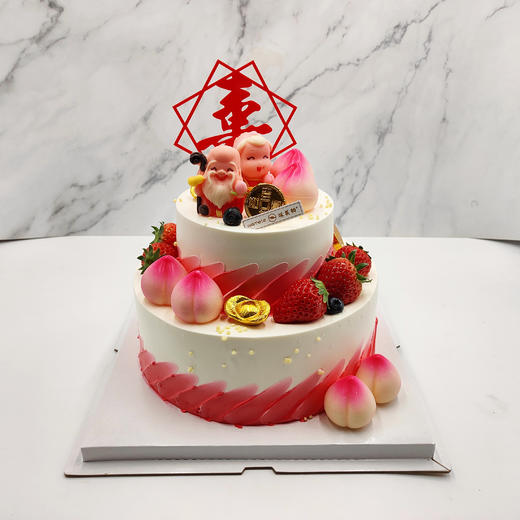 味美特"仙桃祝寿"水果蛋糕-超高颜值 商品图3