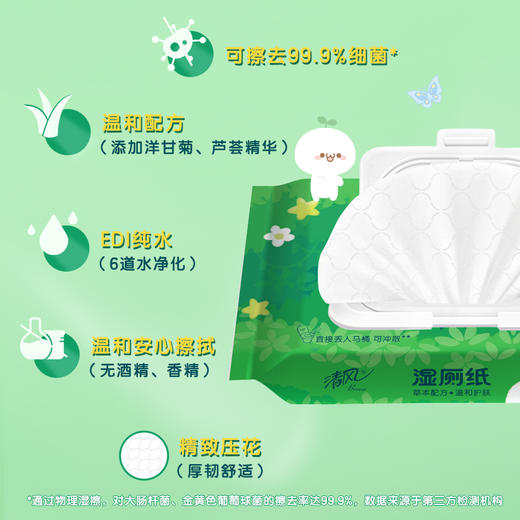 【官方自营】清风长草颜团子湿厕纸40片5包整箱装 商品图3