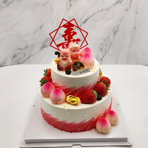 味美特"仙桃祝寿"水果蛋糕-超高颜值 商品图2