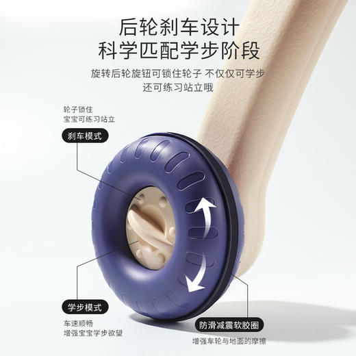 艾恩贝儿童学步车婴儿多功能手推游戏车宝宝仿O型腿仿侧翻音乐学步推车 商品图3