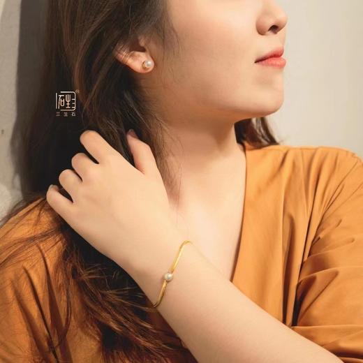 春日绽放 | 三生石本色珍珠钛钢镀金耳钉/天然珍珠软蛇骨手链 补水套装福利 商品图7