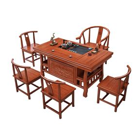新中式实木茶桌椅组合办公室茶几茶具套装  一桌三椅整套经典茶台