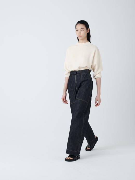 Studio Nicholson  深蓝色MEYER高腰阔腿工装裤 商品图4