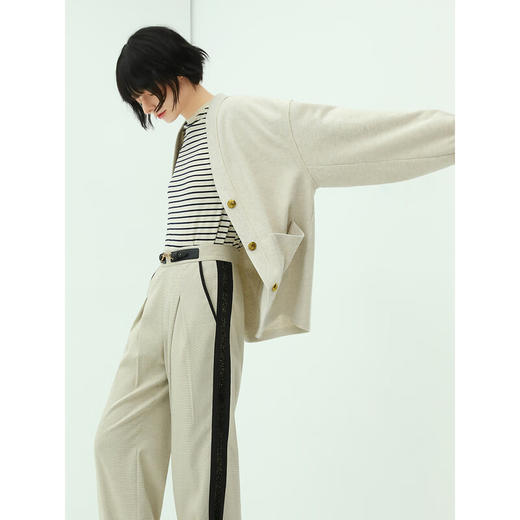 COCOBELLA金属扣针织棒球服女千金风宽松休闲开衫外套SC77 商品图2