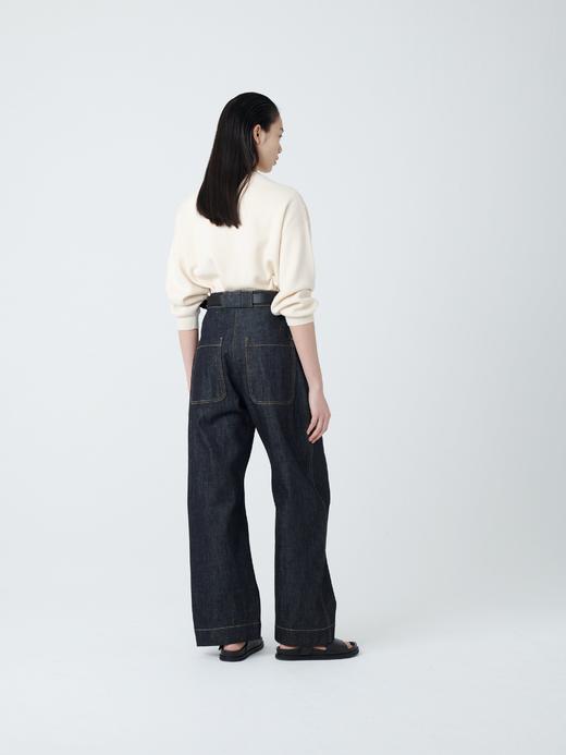 Studio Nicholson  深蓝色MEYER高腰阔腿工装裤 商品图2