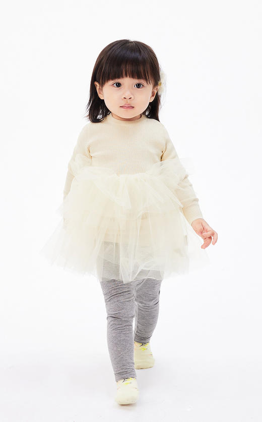 JNBY  23年春款  精梳棉网纱长袖毛衫连衣裙  YN2G11180 商品图7