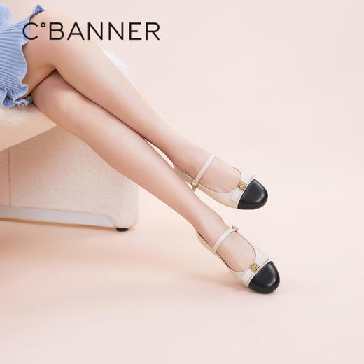 千百度女鞋春秋玛丽珍休闲单鞋平底舒适浅口低跟芭蕾舞鞋 A23133804 商品图2