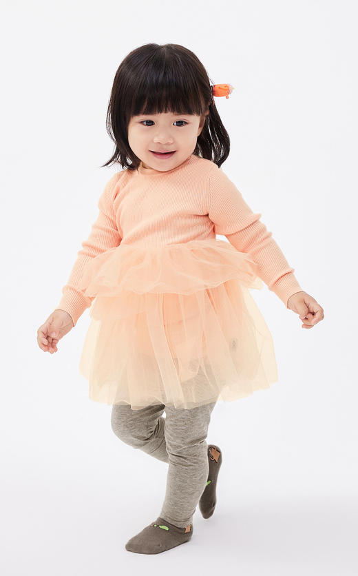 JNBY  23年春款  精梳棉网纱长袖毛衫连衣裙  YN2G11180 商品图3