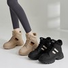 ZHR高帮鞋女2023春季新款厚底棉鞋加绒时尚黑色休闲百搭显瘦女鞋 商品缩略图1