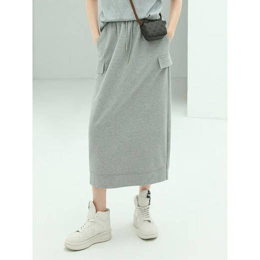 【专属秒杀】COCOBELLA重工字母刺绣运动风半身裙女宽松休闲工装风长裙HS606 商品图2