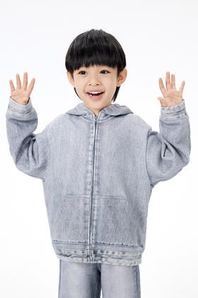 JNBY  23年春款  牛仔连帽开襟卫衣  1N2411810