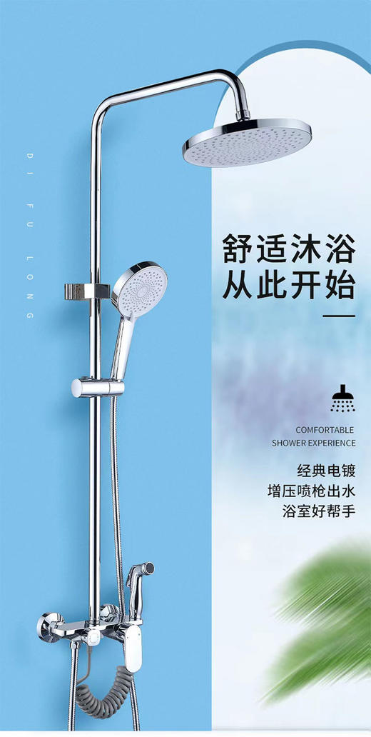 帝富龙 四挡大花洒 镀铬 2231 商品图0