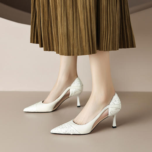 网纱高跟鞋女，新款粉色仙女风尖头细跟婚纱新娘鞋婚鞋伴娘夏季ZF3390 商品图2