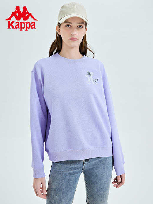 Kappa卡帕套头衫2023新款女春运动卫衣休闲圆领长袖上衣针织外套K0D22WT70 商品图1