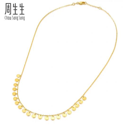 【计价黄金】2楼周生生GIN双面圆形亮片黄金项链5G黄金（约5.4g左右） 商品图2