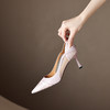 网纱高跟鞋女，新款粉色仙女风尖头细跟婚纱新娘鞋婚鞋伴娘夏季ZF3390 商品缩略图5
