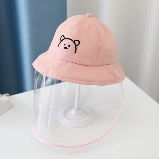 心选丨【防飞沫儿童渔夫帽】幼儿防护帽子宝宝隔离帽遮脸可拆卸儿童盆帽可爱 商品图2