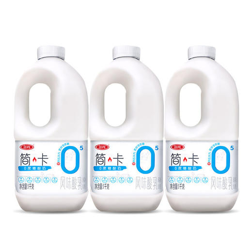 【快递到家-低温】三元简卡酸奶桶装1kg*3 商品图0
