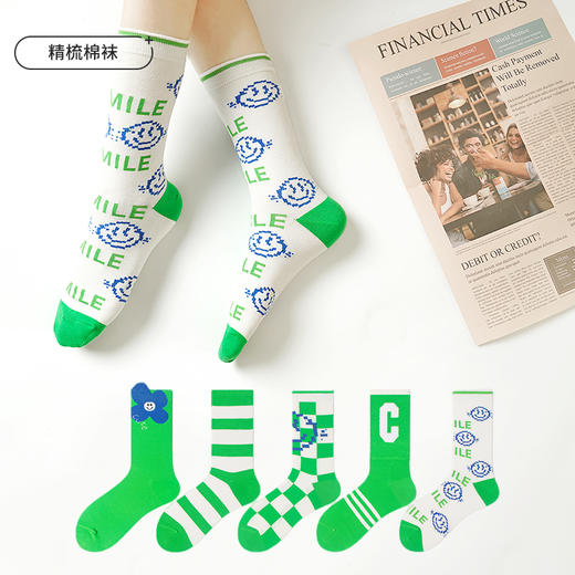 都市丽人时尚系列精梳棉袜子中厚中筒袜LC3DA9 商品图0