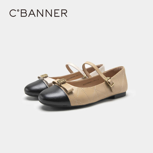 千百度女鞋春秋玛丽珍休闲单鞋平底舒适浅口低跟芭蕾舞鞋 A23133804 商品图4