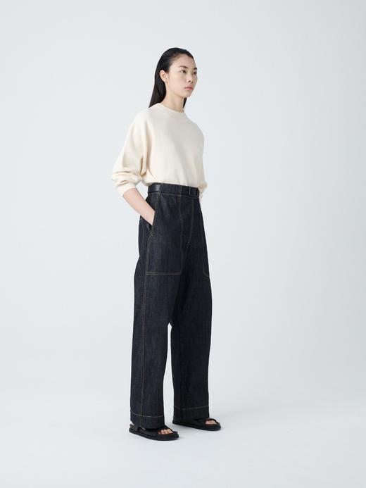 Studio Nicholson  深蓝色MEYER高腰阔腿工装裤 商品图1