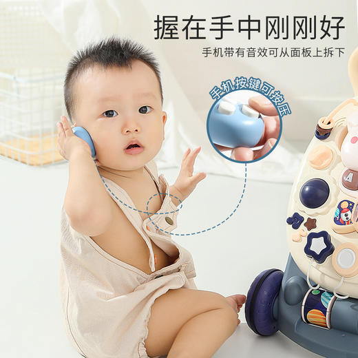 艾恩贝儿童学步车婴儿多功能手推游戏车宝宝仿O型腿仿侧翻音乐学步推车 商品图2