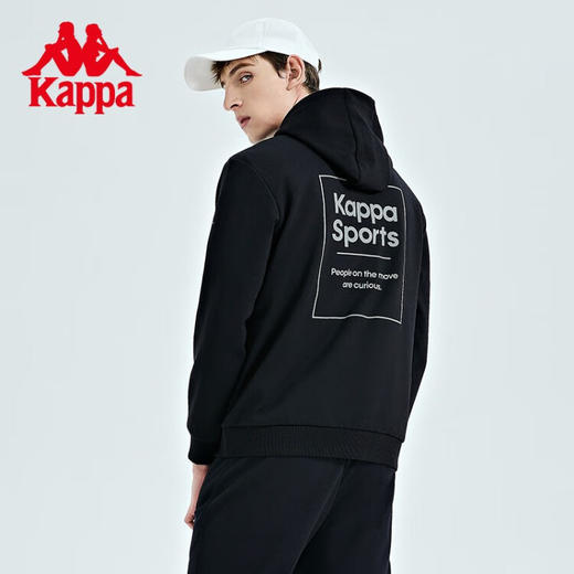 Kappa卡帕套头帽衫2023新款男运动卫衣休闲长袖外套针织印花上衣K0D12MT41 商品图1