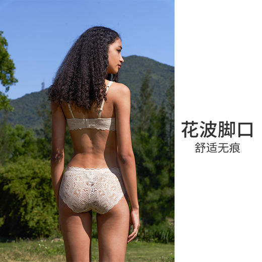 HSIA遐中腰平角裤大花全蕾丝短裤亲肤透气无痕纯棉裆底性感内裤女【一路生花】 商品图2