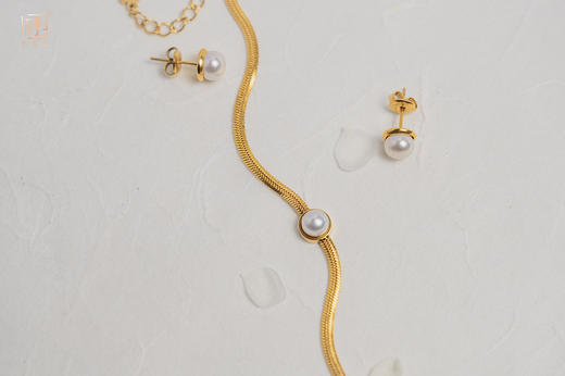 春日绽放 | 三生石本色珍珠钛钢镀金耳钉/天然珍珠软蛇骨手链 补水套装福利 商品图4