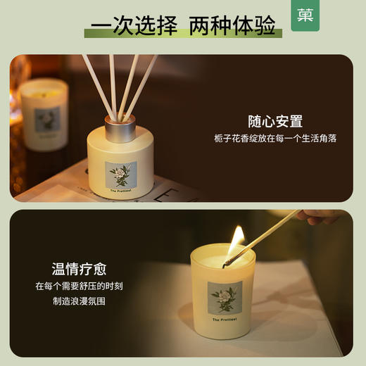 【加赠4个车载香片】绝色系列 · 菓凯仲夏栀子香氛礼盒（无火香薰+蜡烛）｜品牌直发 商品图2