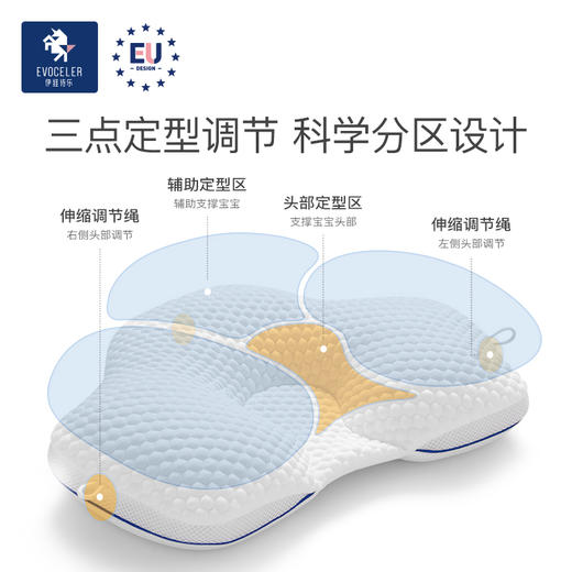 【会员清仓专享】 英国伊维诗乐婴儿定型枕透气0-1岁新生儿宝宝枕头 商品图4