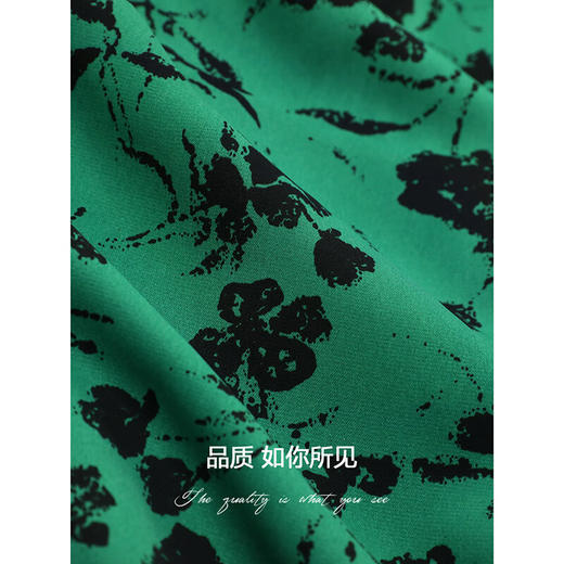 COCOBELLA流苏飘带碎花吊带裙女夏优雅侧开叉缎面连衣裙FR150 商品图3