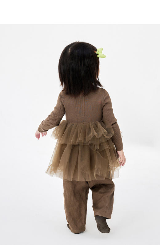 JNBY  23年春款  精梳棉网纱长袖毛衫连衣裙  YN2G11180 商品图6