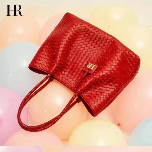 3楼HR手工编织全牛皮时尚菜篮女包（大号） 商品图1