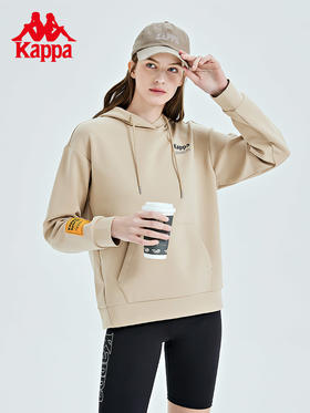 Kappa卡帕套头帽衫2023新款女春运动卫衣休闲印花长袖针织外套K0D22MT43