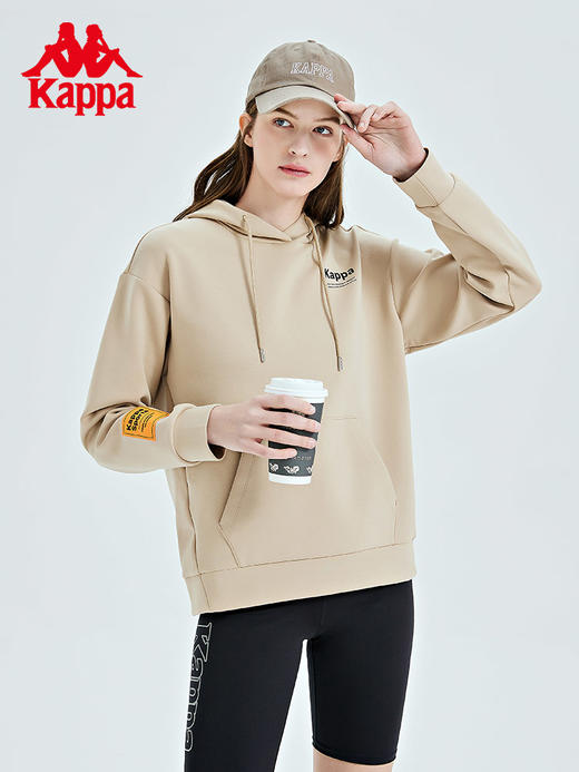 Kappa卡帕套头帽衫2023新款女春运动卫衣休闲印花长袖针织外套K0D22MT43 商品图0