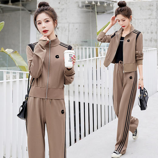 休闲运动套装女秋冬，新款人棉时尚设计感运动服两件套潮HR-GJC2310 商品图4